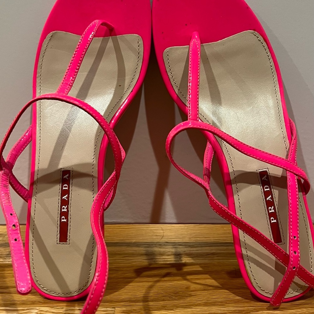 Prada Pink Sandals with Glossy Straps